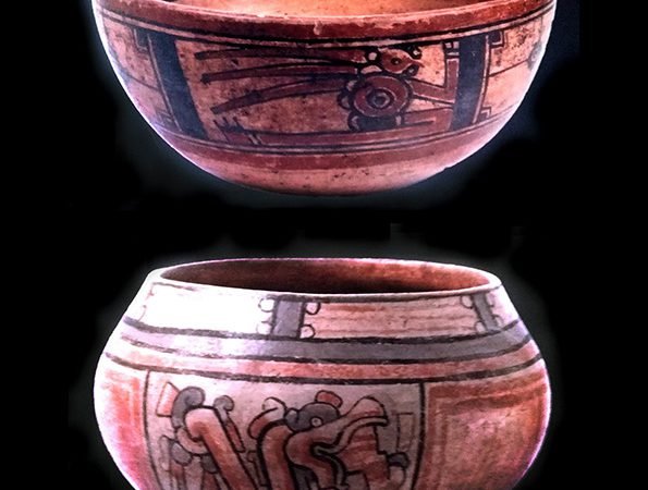 Cerámica policroma hallada en El Valle del Jícaro con iconografía del referente mesoamericano. Foto cortesía del Museo del Jade.