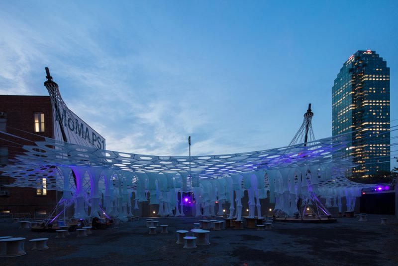 Lumen, de Jenny Sabin Studio, ganador del MoMA PS1 2017. Fotografía: Pablo Enriquez