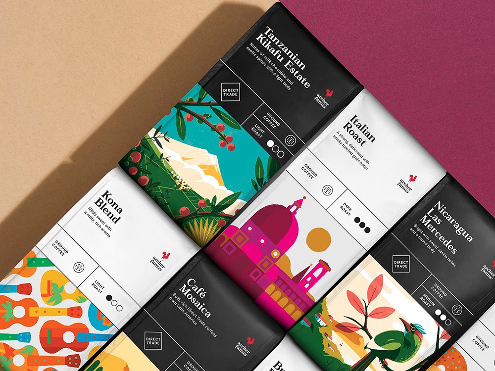 Collins desarrolla la identidad y el packaging del café Archer Farms