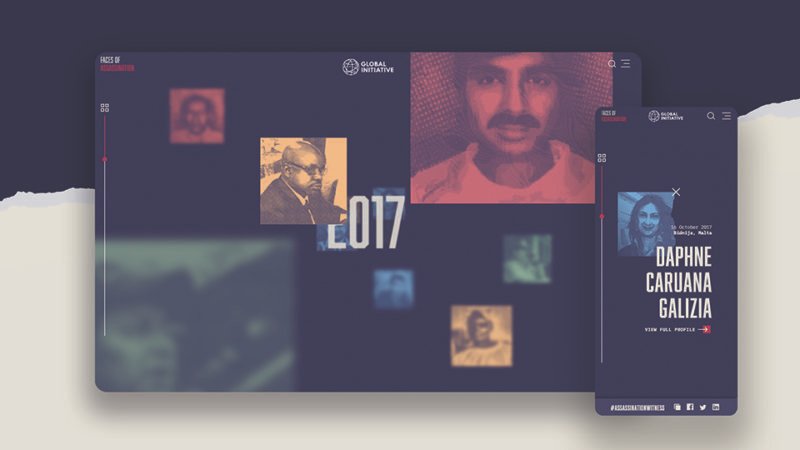 Diseño digital: Faces of Assassination, de Café