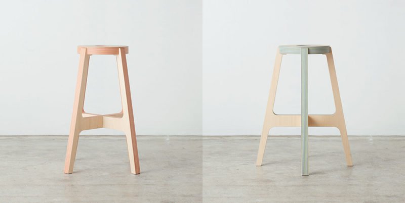 El taburete de madera y papel reciclado de Drill Design