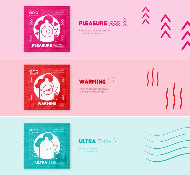 Cinco packaging de condones. Potentes, inspiradores, necesarios