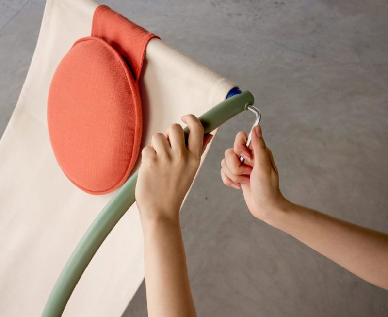 Ebba, el escultural asiento de Thinkk. Asimetría y color tailandesa