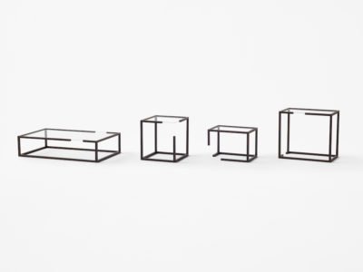 Cut, las mesas auxiliaries "incompletas" de Nendo © Akihiro Yoshida