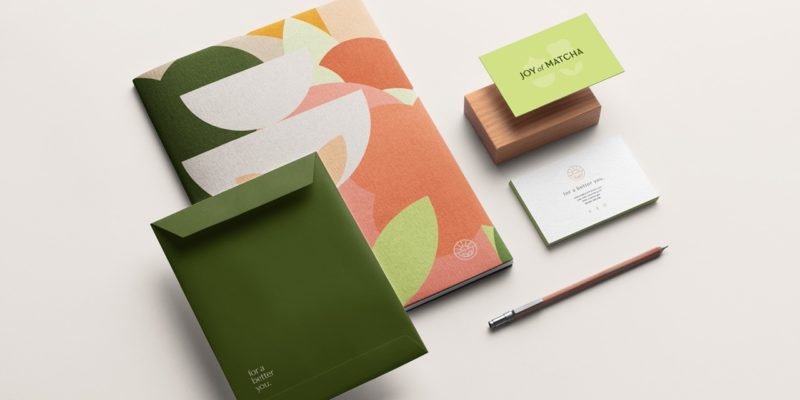 Joy of Matcha, identidad de Sweety. Una iconográfica infusiones de color