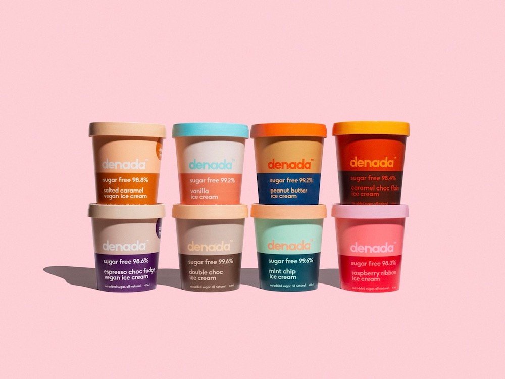 Jo Cutri desarrolla la identidad de los helados Denada. Color, esencialismo y estética flat