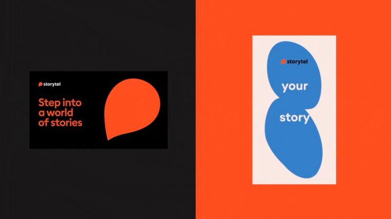 Illo refresca la imagen de Storytel. Color y asimetría orgánica